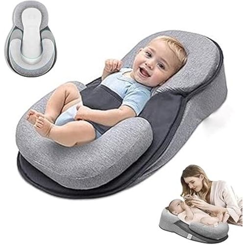 Baby Wedge Pillow for Newborn, Infant Lounger Pillow with Adjustable Leg Rest, Waist Belt.