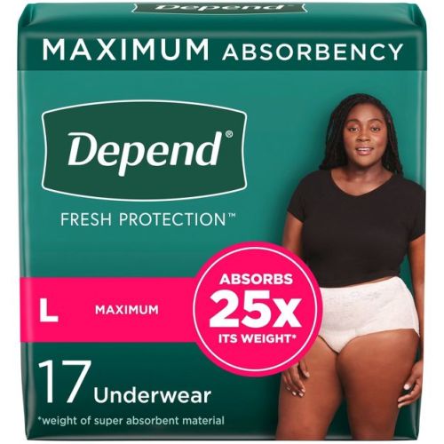 Depend Fresh Protection Adult Incontinence & Postpartum Underwear for Women - Maximum Absorbency - XL - Blush - 26ct