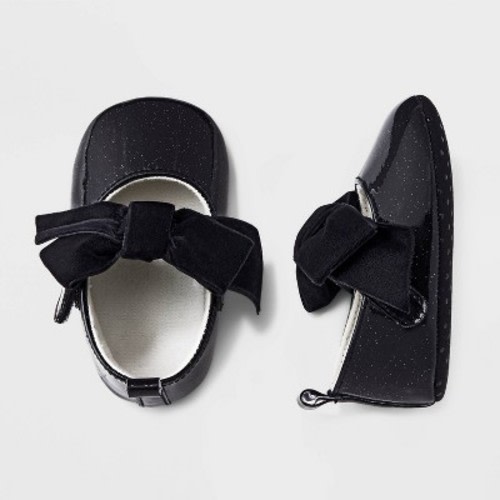 Baby Girls' Mary Jane Crib Shoes - Cat & Jack™, Color: Black, Size: 9-12M