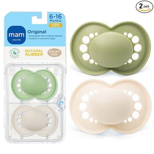 MAM Original Matte Baby Pacifiers 6-16 Months, Binky for Newborn Babies, BPA-Free Skin Soft Silicone Nipple, Easy to Clean, Developed with Medical Experts, 2 Pk, with Sterilizer Case, Made in Europe