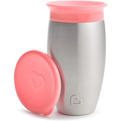 Munchkin® Miracle® 360 Toddler Sippy Cup, Spill Proof, 10 Ounce, Stainless Steel, Pink
