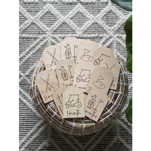 Golf Monthly Milestone Discs | Wooden Monthly Milestone Markers | Baby Photo Prop | Monthly Milestones | Golf Nursery |Golf Baby Shower Gift
