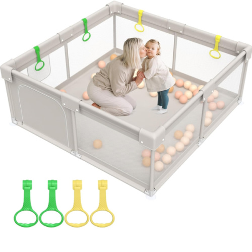 ZEEBABA Baby Playpen, Playpen for Babies(59x59x27inch), Kids Safe Play Center for Babies and Toddlers, Baby Play Pen Fence Gives Mommy a Break