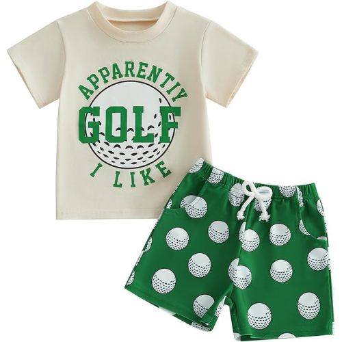 Toddler Baby Boy Summer Clothes Short Sleeve Embroidery Baseball T-shirt & Plaid Shorts Set 2 Piece Outfit