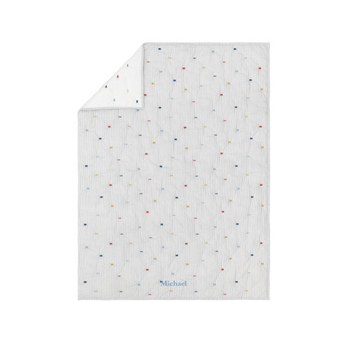 Embroidered Striped Baby Quilt | Pottery Barn Kids