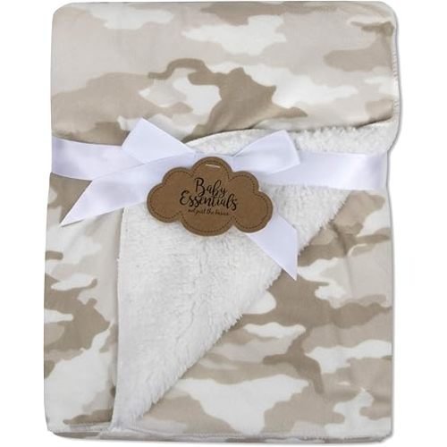 Sherpa Fleece Baby Blankets for Boys and Girls – Colorful, Reversible Baby Blankets for Newborns, Infants, Toddlers, and Nursery (Camo)