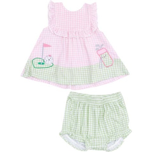 Mini Gingham Dress with Bloomers, 6-12M