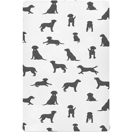 Crib Sheets for Boys Girl Labrador Retriever Neutral Mini Crib Mattress Sheets Fitted, Dogs Toddler Baby Sheets for Crib Mattress Soft & Breathable 39 * 27 * 5In