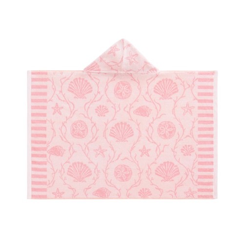 Seashells Plush Jacquard Baby Beach Hooded Towel UPF 50+