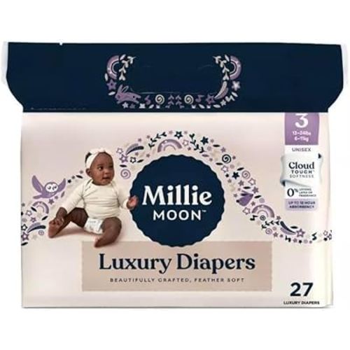 Millie Moon Luxury Diapers, (3 and Count 27)