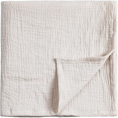 Meracorallo Muslin Swaddle Blanket, 100% Organic Cotton Receiving Blanket Soft and Breathable Swaddle Wrap for Baby Boys and Girls, Fog
