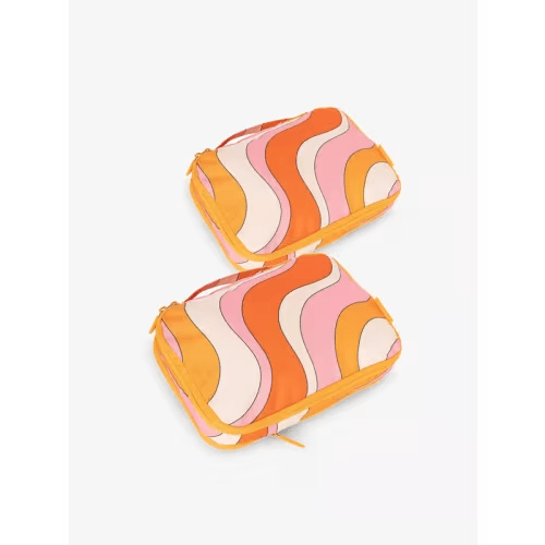 Small Compression Packing Cubes - Retro Sunset Color