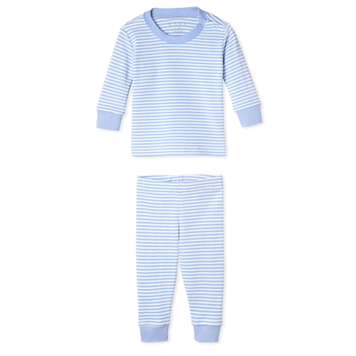 LAKE | Baby | Pima Cotton Pajamas | French Blue Picnic Stripe Baby Long-Long Set