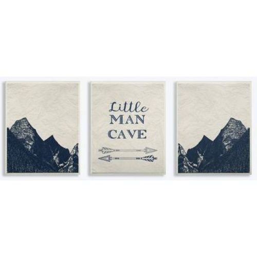 3pc 10"x0.5"x15" Little Man Cave Wall Plaque Art Set