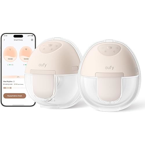 eufy Wearable Breast Pump E10, Hands-Free Electric Breast Pump with App Control, Personalized Smart Rhythm, Hospital Grade Suction for More Milk, Portable, Leak-Proof & Ultra-Quiet