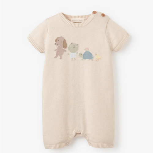 Pond Friends Knit Shortall Romper – Elegant Baby