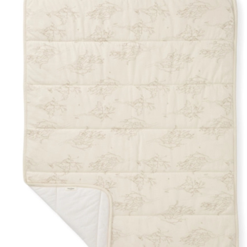 Swaying Branches Organic Cotton Reversible Baby Blanket Oat