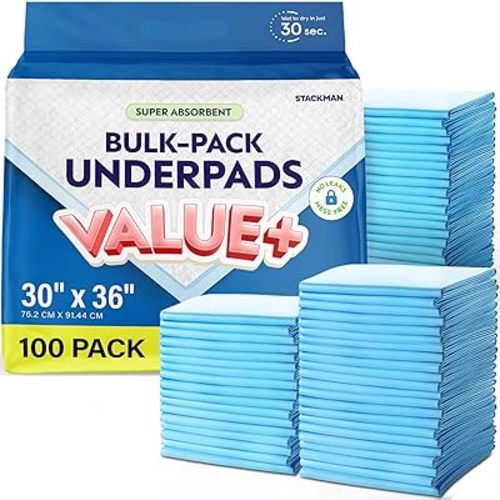 Chucks Pads Disposable [100-Pack] Adult Incontinence Underpads 30"x 36" Extra Large Absorbent Fluff Protective Bed Pads, Toddler Mattress Pads - Pee Pads for Kids & Adults - Dog & Puppy Training Pads