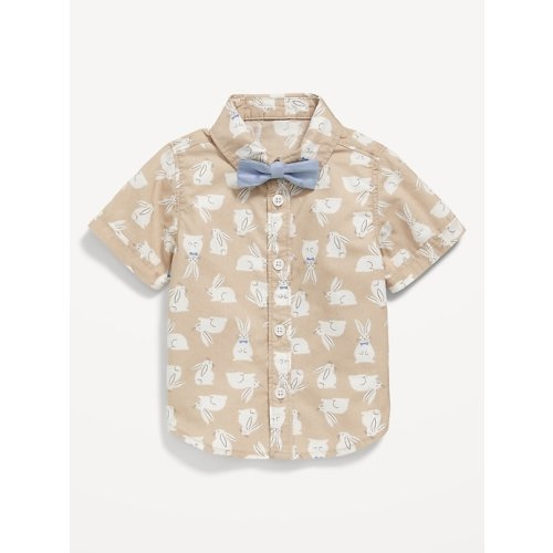 Printed Poplin Shirt &amp; Bow-Tie Set for Baby
