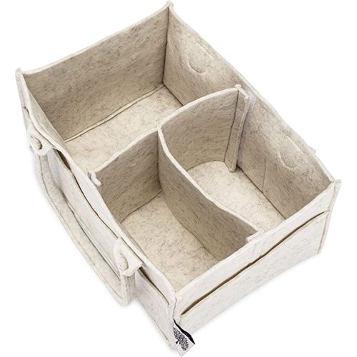 Parker Baby Diaper Caddy - Nursery Storage Bin and Car Organizer for Diapers and Baby Wipes - White - Regular