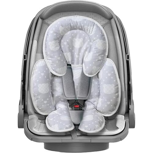Baby Car seat Head Support, 2-in-1 Infant Car Seat Insert for Newborn Girls Boys Extra Soft Baby Support Pillow Cushion for Carseats, Strollers, Swings and Bouncers