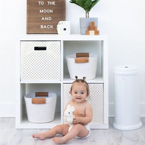 Ubbi Steel Diaper Pail, Odor Locking, No Special Bag Required, Award-Winning, Registry Must-Have, White