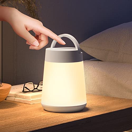 Night Light for Kids, LED Touch Sensor Baby Night Light for Breastfeeding and Sleep Aid, Stepless Dimming Nursery Lamp Rechargeable Portable Night Light with Memory Function Bedside Light
