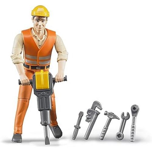 Construction worker with accessories