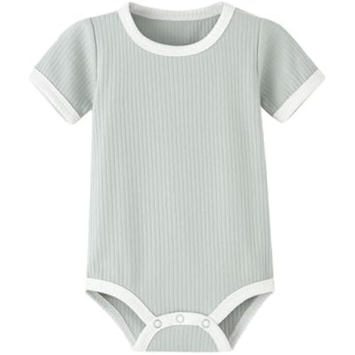 Unisex Baby Short-sleeve Bodysuit, Organic Cotton Baby Clothes for Infant