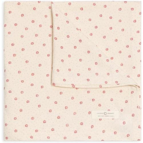 Colored Organics Baby Organic Cotton Swaddle - Infant Receiving Blanket - Carla Floral/Punch