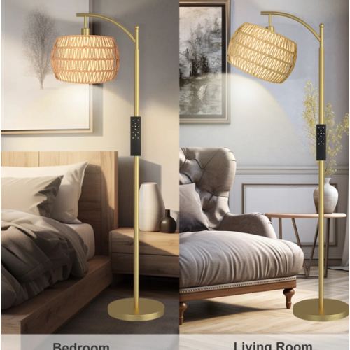 Arched/arc Floor Lamp With Remote Control, Dimmable Bulb Included