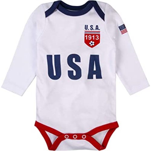 BDONDON Newborn Baby Boy Girl Clothes Unique Soccer Jersey Long Sleeve Onesie Bodysuit 0-18 Months for Toddler Infants