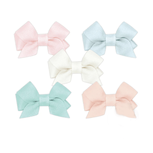 Tiny Bow 5 Piece Hair Bow Set- Pastels
