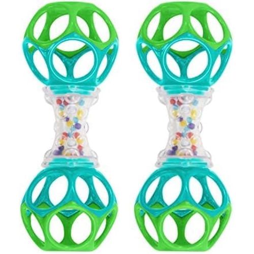 Bright Starts Oball Shaker Rattle Toy, Ages Newborn + (Pack of 2)