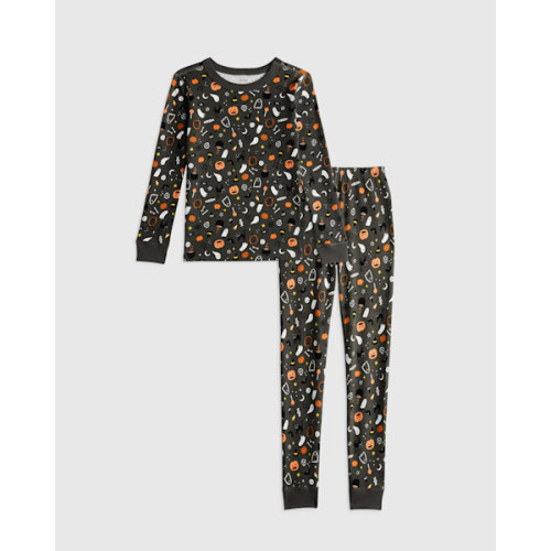 100% Organic Cotton Long Sleeve and Pant Pajama Set in Halloween
