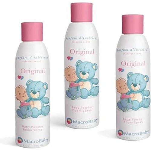 Air Freshener - MacroBaby, Baby Room Spray, Baby Powder Spray Scent, Air Freshener, | 6Oz | 198ml (Pack of 3)