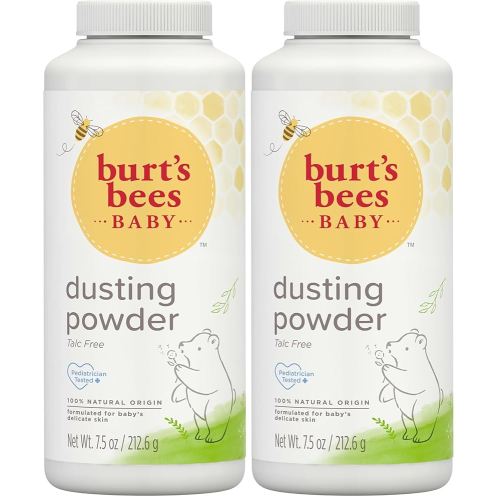 Burt's Bees Baby Dusting Powder, Talc Free and Hypoallergenic for Safe and Gentle Comfort, 100% Natural Origin, Pediatrician Tested, 7.5 Oz (Pack of 2)