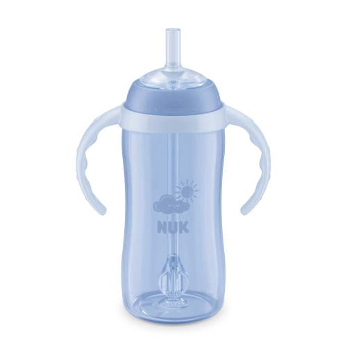 NUK Learner Straw Cup, 10 oz, Blue, Unisex