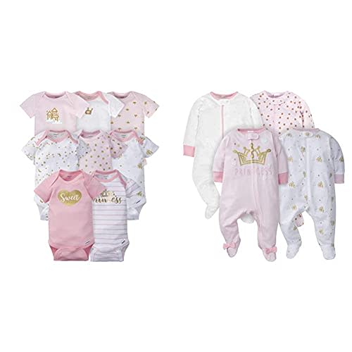 Gerber 8-pack Short Sleeve Onesies and 4-Pack Sleep 'N Play Clothing Bundle