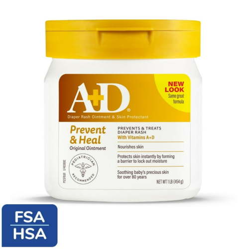 A+D Original Diaper Rash Ointment, 1lb Tub, All Skin Types