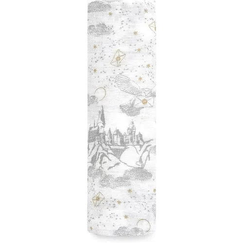 aden + anais Harry Potter Swaddle Blanket, Boutique Muslin Blankets for Girls & Boys, Baby Receiving Swaddles, Ideal Newborn & Infant Swaddling Set, Perfect Shower Gifts, Single, Harry Potter