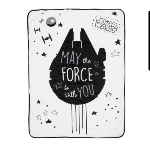 Star Wars Millennium Falcon Black/White Soft Faux Shearling Baby Blanket – Lambs & Ivy