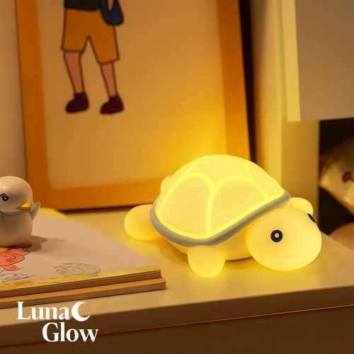 Turtle Silicone Night Light — Soft Touch LED Lamp | USB Rechargeable | Kids Bedroom Bedside Lamp | Gift for Baby or Toddler