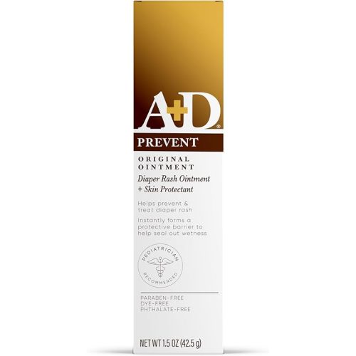 A+D Original Diaper Rash Skin Ointment, Baby Skin Protectant With Lanolin and Petrolatum, Helps Prevent Cracked Skin and Diaper Rash, 1.5 Ounce Tube, Packaging May Vary