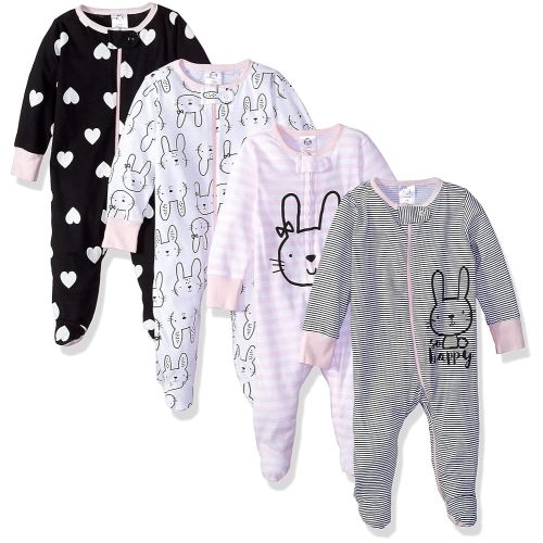 Gerber Baby Girls' 4 Pack Sleep 'N Play Footie