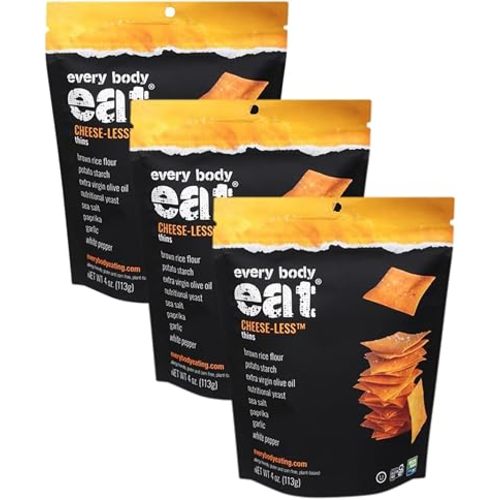 Every Body Eat Cheese-less Snack Thins, Gluten & Dairy Free, Vegan (3 Pack)