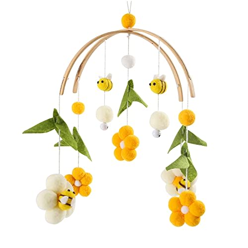 Crib Mobile Baby Mobile for Crib Baby Crib Mobile for Bassinet Bee and Flower Crib Mobile for Girls and Boys Nursery Decor Soothe Toy Baby Shower Gift Nursery Toys for Babies Ages 0 & Older