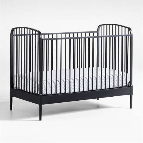 Larkin Black Metal Convertible Baby Crib