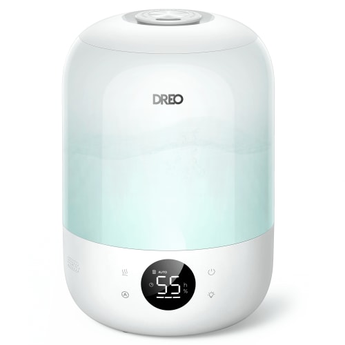 DREO Cool Mist Humidifier for Room, 3.7L Top-Fill & 35H Runtime Ultrasonic Humidifier, Custom Humidity Setting, Light Indicator & Aroma Tray, 26dB Quiet Humidifier for Home, Baby Bedroom, White