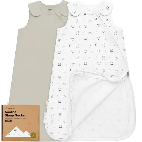 2-Pack Organic Baby Sleep Sacks, 100% Cotton - Soft & Breathable 0.5TOG Baby Wearable Blanket, Toddler Sleeping Sack 0-6 months, Easy to Wear Transitional Swaddles for Newborns, Infants (Nordic, S)